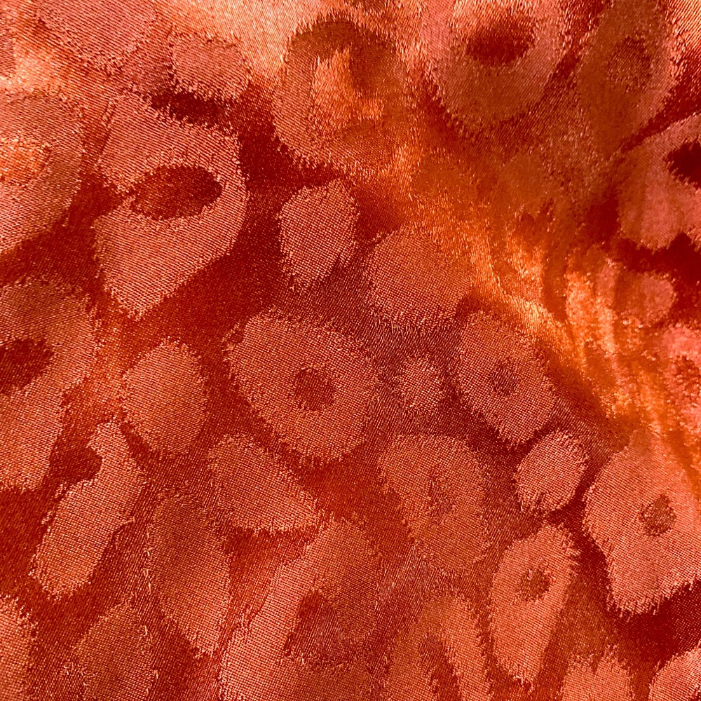 Long, straight leg, chromatic orange, leopard print, straight leg pants